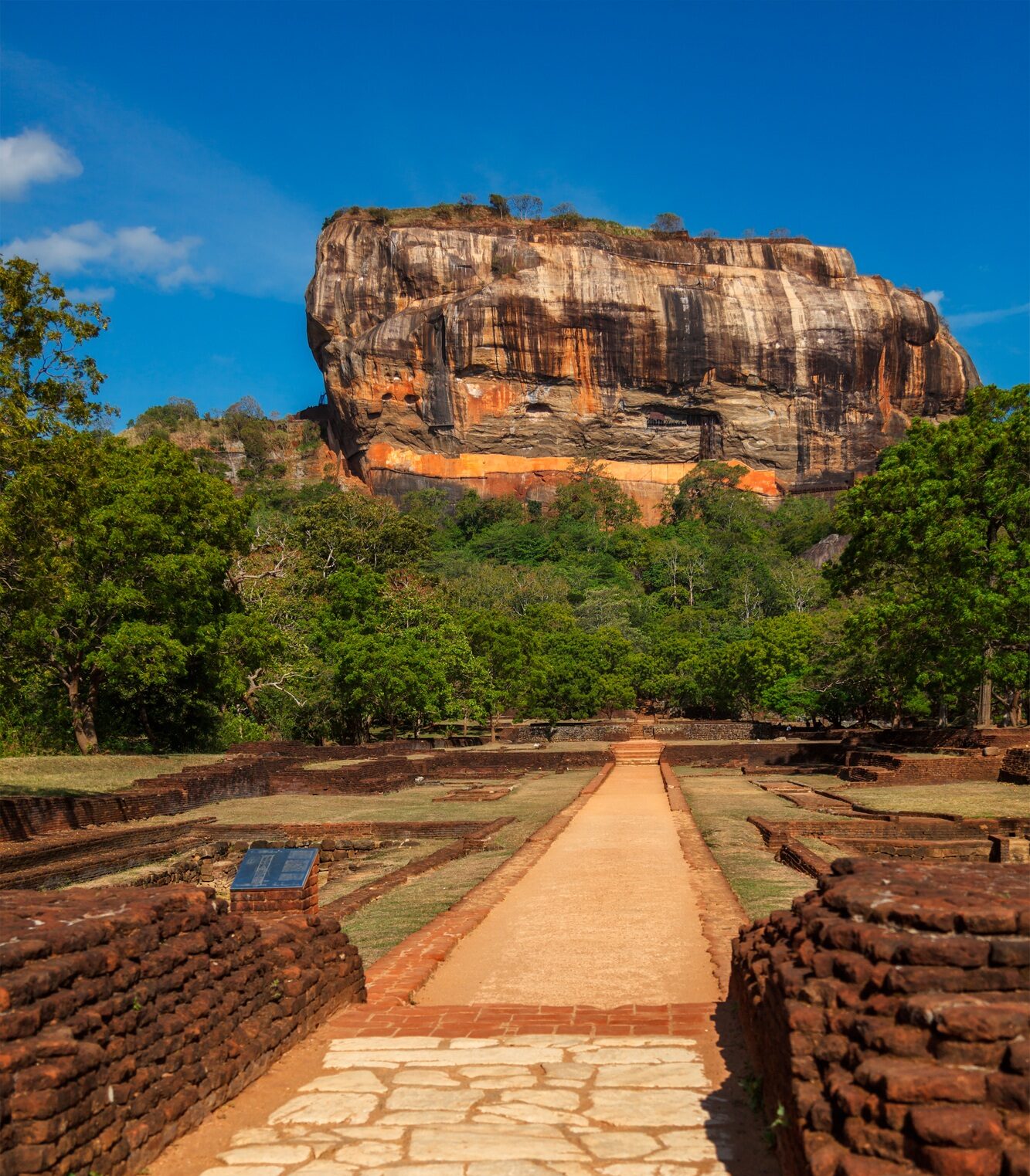 Famous tourist landmark - ancient Sigiriya rock, Sri Lanka